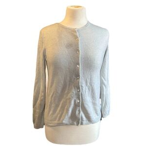 PURE Collection Blue Marble 100% Cashmere Crew Neck Sweater Small US6 UK12 Flaw